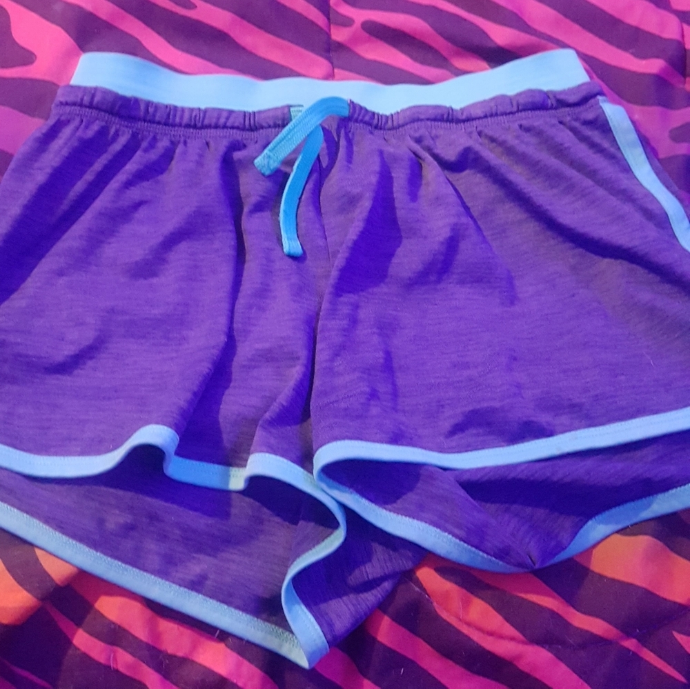 Purple and blue shorts